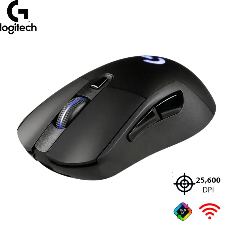 Mouse Logitech G703 LIGTHSPEED Inalámbrico, Negro, Recargable.