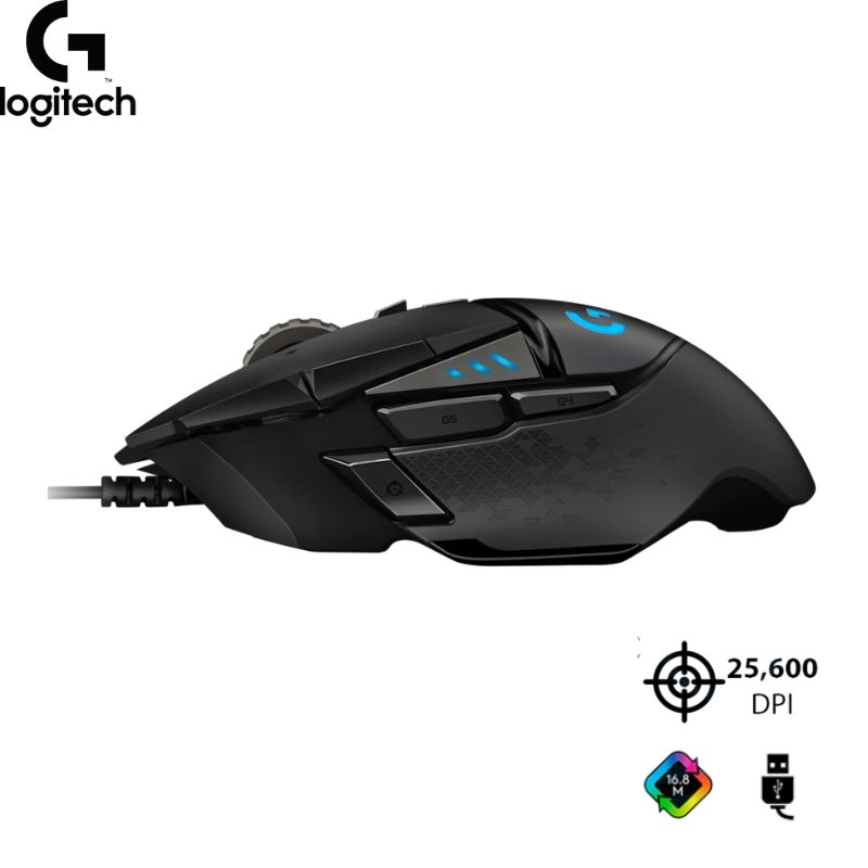 Mouse Logitech LIGHTSYNC G502 Hero, 25Kdpi, RGB, Black.