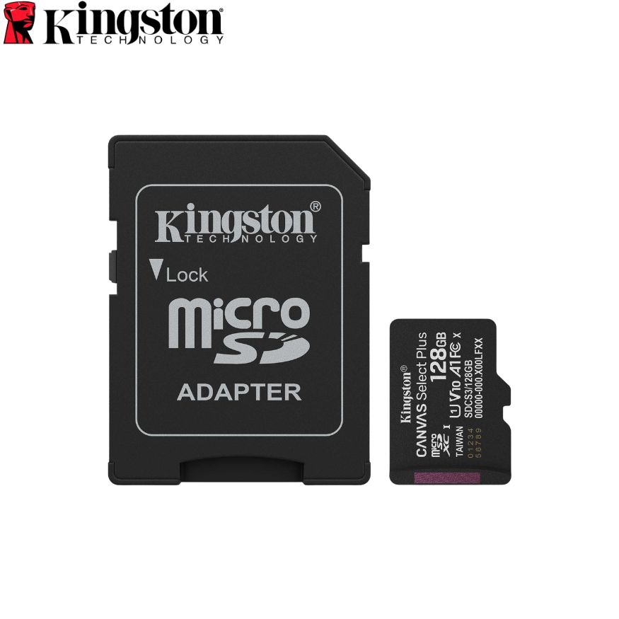 Memoria Flash Micro-SD Kingston Canvas Select Plus, 128GB, con Adaptador SD, 150Mb/s. Clase 10.