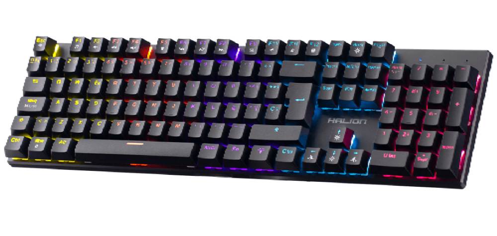 Teclado Gamer Mecánico HALION Comanche, HA-KM203, Switch Rojo, Rainbow.