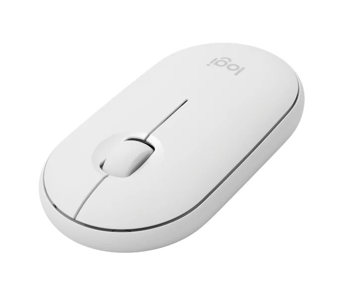 Mouse LOGITECH PEBBLE M350 Silent Wireless/Bluetooth, White.