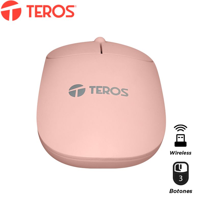 Mouse óptico inalámbrico TEROS TE-1218S, 1000 DPI, receptor USB, 3 botones