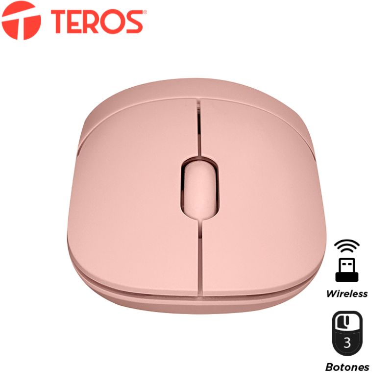 Mouse óptico inalámbrico TEROS TE-1218S, 1000 DPI, receptor USB, 3 botones
