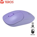 Mouse óptico inalámbrico TEROS TE-1219S, 1000 DPI, receptor USB, 3 botones.