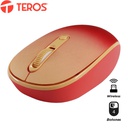 Mouse óptico inalámbrico Teros TE-1223S, 800-1200-1600 DPI, receptor USB, 4 botones.