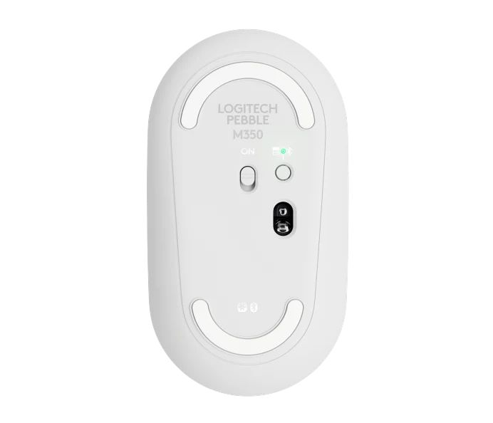 Mouse LOGITECH PEBBLE M350 Silent Wireless/Bluetooth, White.