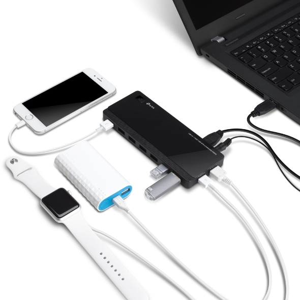 Hub USB 3.0 TP-Link UH720 con 7 Puertos + 2 Puertos Fast Charger