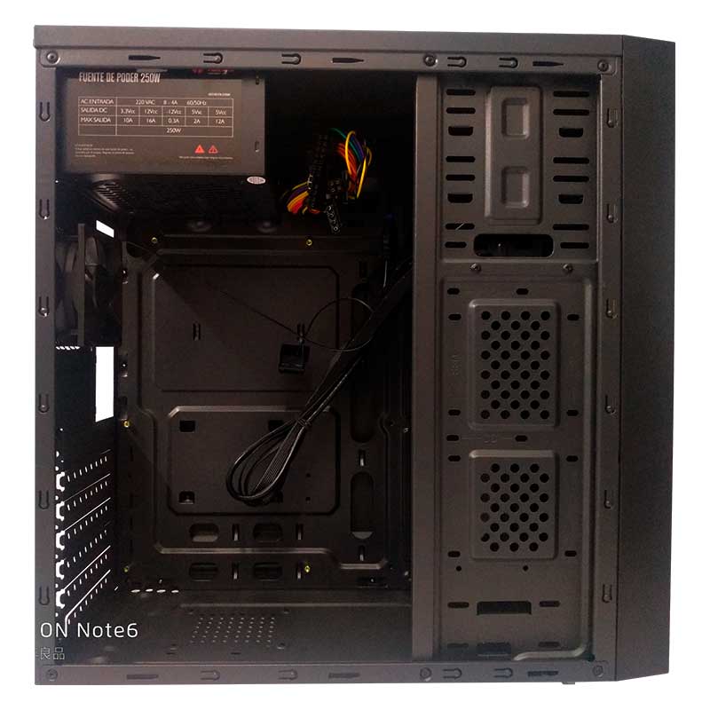 Case TEROS TE-1075N, Mid Tower, ATX, 250W, Negro.