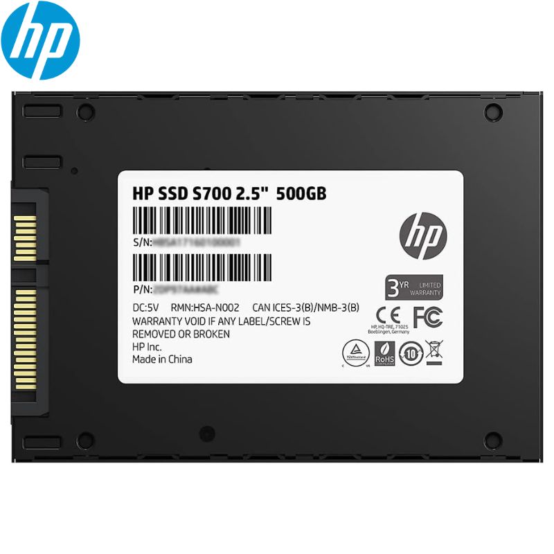 Unidad de Estado Solido HP SSD, S700 500GB 2.5 SATA, 6.0 GB/S, 2.5", 7mm.