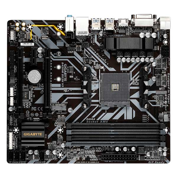 Placa Base GIGABYTE B450M DS3H V2, AM4, B450, DDR4, SATA 6.0, USB 3.1, VD/SN/NW.