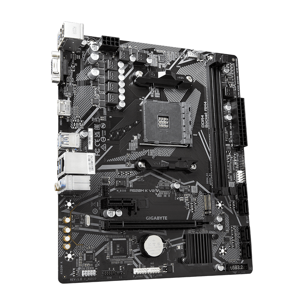 Placa Base Gigabyte A520M K V2 (rev 1.0) AM4, DDR4, LAN, VGA, HDMI. Micro ATX