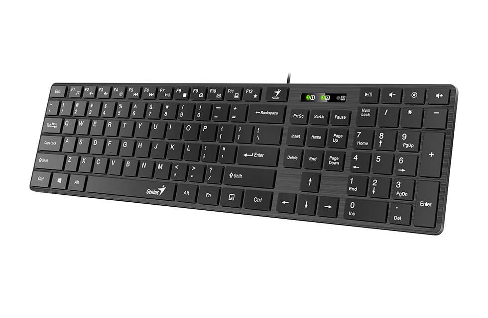 Teclado GENIUS SlimStar 126 USB Multimedia Black SP (31310017401)