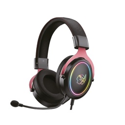 [4010107] Audífono Gaming Vandrox LEGEND Negro/Rojo RGB.