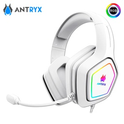 [AGH-7350WR7] AUDIFONOS C/MICROFONO ANTRYX CHROME STORM ENIGMA WHITE 7.1 VIRTUAL VIBRADOR, USB