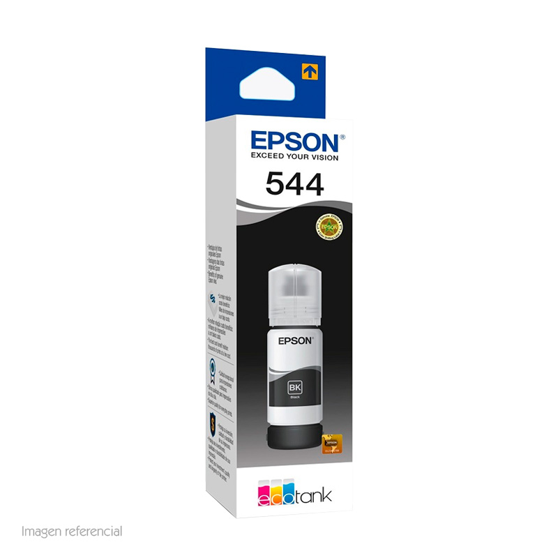 Botella de Tinta Epson T544, Negro, 65ML, (T544120-AL) Caja.