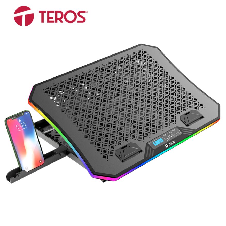 Cooler Teros TE-7130N, RGB Notebook  Hasta 19&quot; / 3 Fan de 11cm