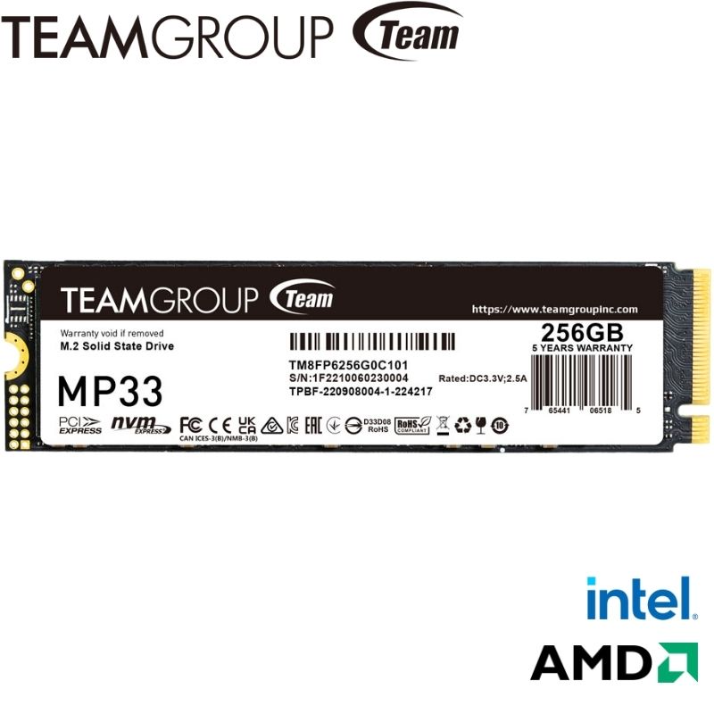 Unidad en Estado Solido TEAMGROUP MP33 M.2 PCIe, 256GB.