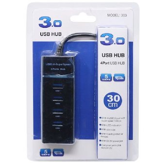 Hub USB 3.0, 4 Puertos Super Speed (5GBPS)