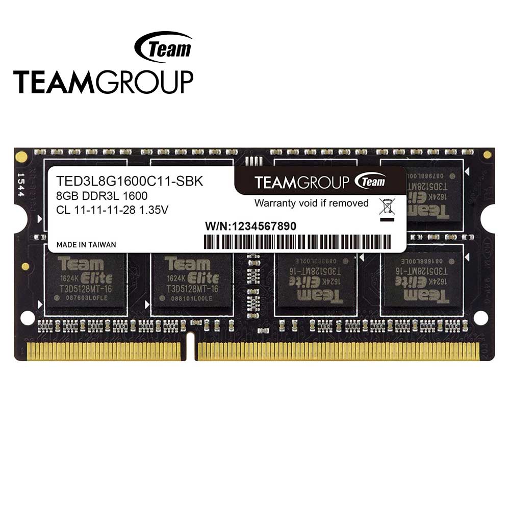 Memoria RAM TeamGroup, 8GB, DDR3L, SODIMM, 1600MHz, CL11-11-11-28, 1.35V