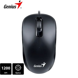 [31010116100] Mouse Óptico Genius DX-110, USB,1000dpi, Negro.