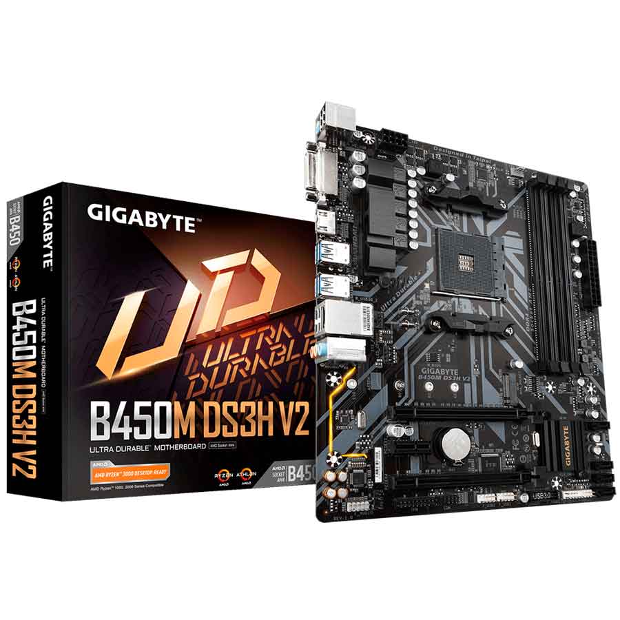 Placa Base GIGABYTE B450M DS3H V2, AM4, B450, DDR4, SATA 6.0, USB 3.1, VD/SN/NW.