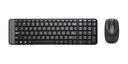 Teclado Logitech + Mouse Inalámbrico MK220 Wireless USB SP Black.