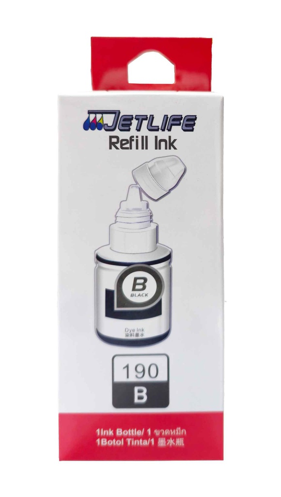 Tinta Genérica JETLIFE CANON GI-190 Negro 135ML Caja.