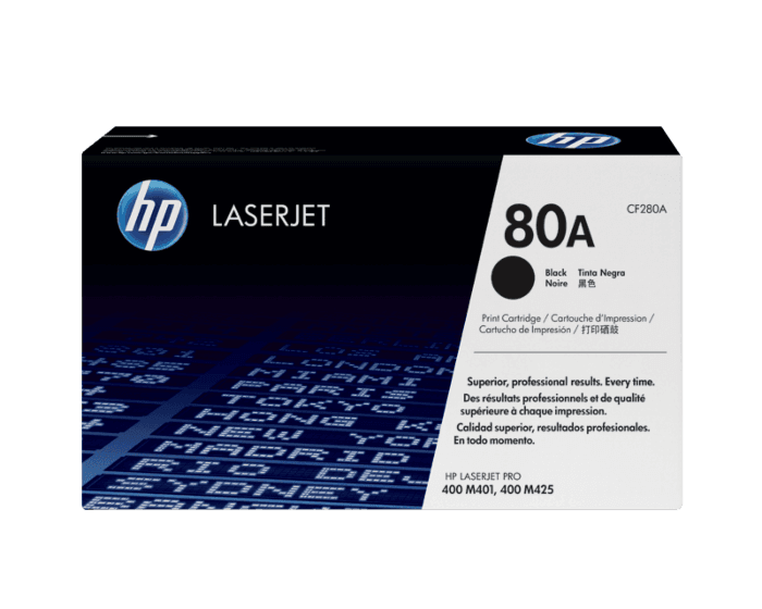 Toner HP 80A CF280A Negro, 2700pag.