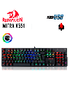 Teclado Mecánico Redragon MITRA K551-RGB Black, Switch Red, Español