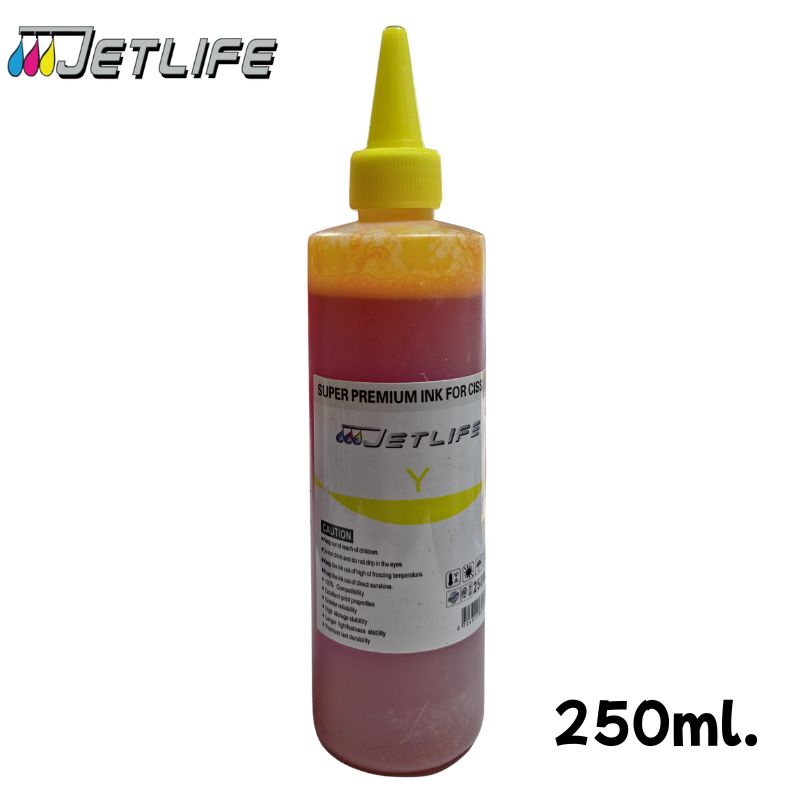 Tinta Genérica Jetlife CISS, Color Yellow 250ml.