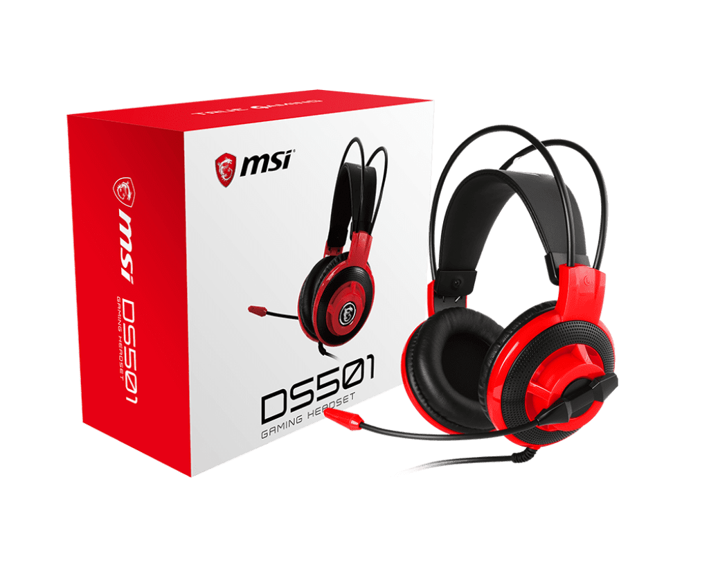 Audífono C/Micrófono Gaming MSI DS501 3.5mm, Control en Linea, Red, Cable.