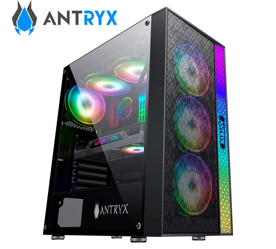 Case C/Fuente B500w ANTRYX XTREME NC-253, C/Cinta Led, Vidrio Templado.