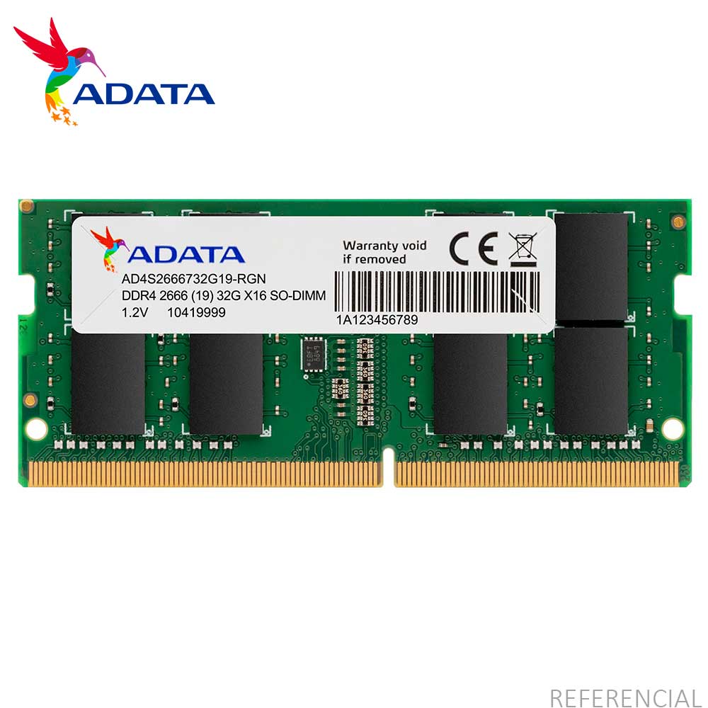 Memoria RAM ADATA AD4S32008G22-SGN, 8GB, SODIMM, DDR4-3200MHz, CL22, 1.2V.