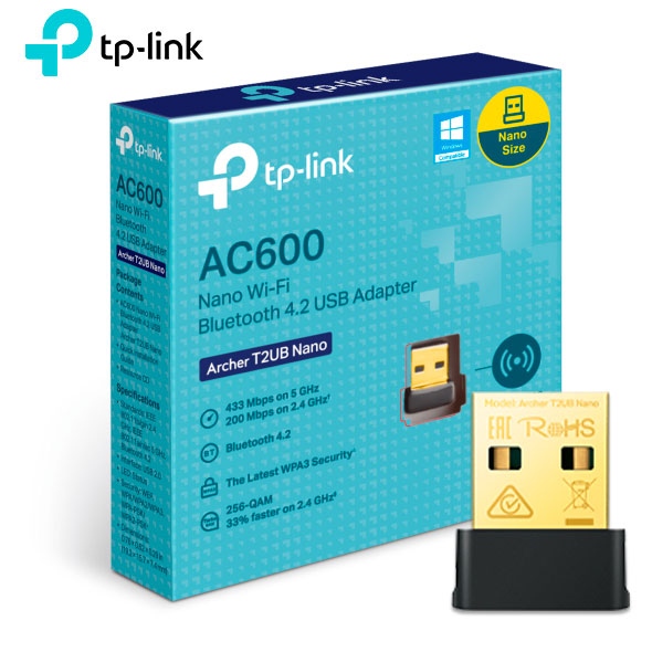 Adaptador Inalámbrico USB TP-LINK Archer T2UB AC600 Nano Wi-Fi Bluetooth 4.2