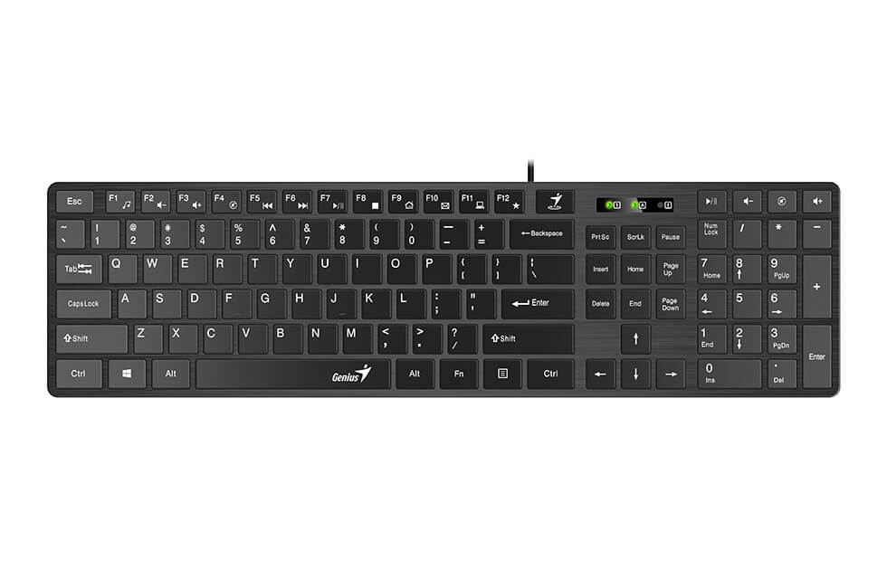 Teclado Genius SlimStar 126 USB Multimedia Black SP (31310017401)