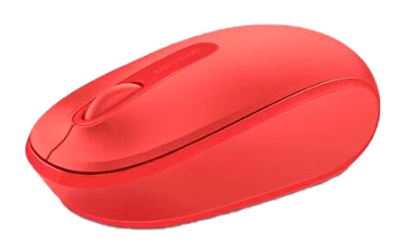 Mouse óptico inalámbrico MICROSOFT Mobile 1850, 1000dpi, Receptor USB, 2.4GHz, Rojo.