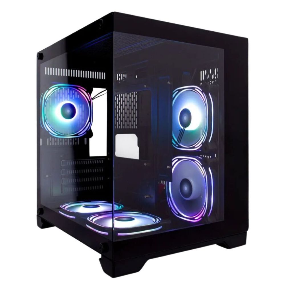 Case 1ST Player MV5-T White, 03 Cooler RGB, Vidrio templado, Sin Fuente.