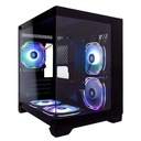 Case 1ST Player MV5-T White, 03 Cooler RGB, Vidrio templado, Sin Fuente.