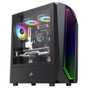 Case 1ST Player Rainbow IS6 Black, 03 Cooler RGB, Vidrio templado, Sin Fuente.