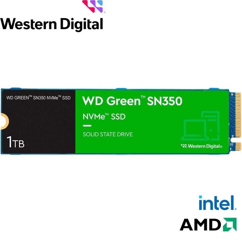 Unidad de Estado Solido Western Digital Green SN350 NVME 1TB M.2 2280, PCIE GEN3 X4 v1.3