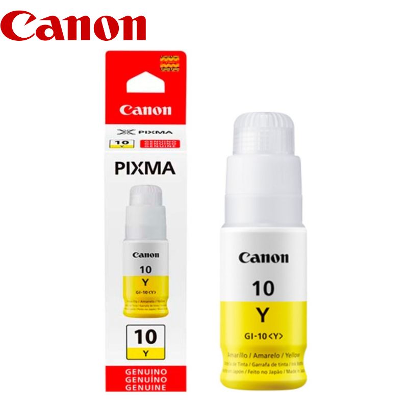 Botella de Tinta Canon Gi-10 Yellow, 70ml.
