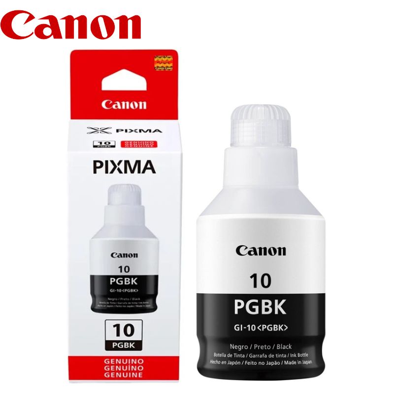 Botella de Tinta Canon Gi-10 PGBK Black, 170ml.