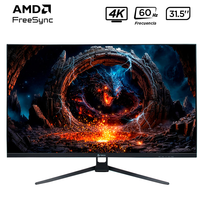 Monitor Plano Teros TE-3252S, 31.5&quot; 4K UHD VA LED, 60 Hz, 1ms, HDMI, DP, Audio