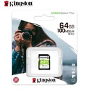 Memoria Card SD Kingston Canvas Select Plus, 64 GB, UHS-I Speed Class 1 (U1).