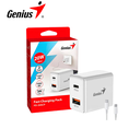 Cargador de Paded Genius PD-20ACP 20W Fast Charge 1 USB-C 1 USB-A White + Cable Genius 3A USB-C A USB-C White