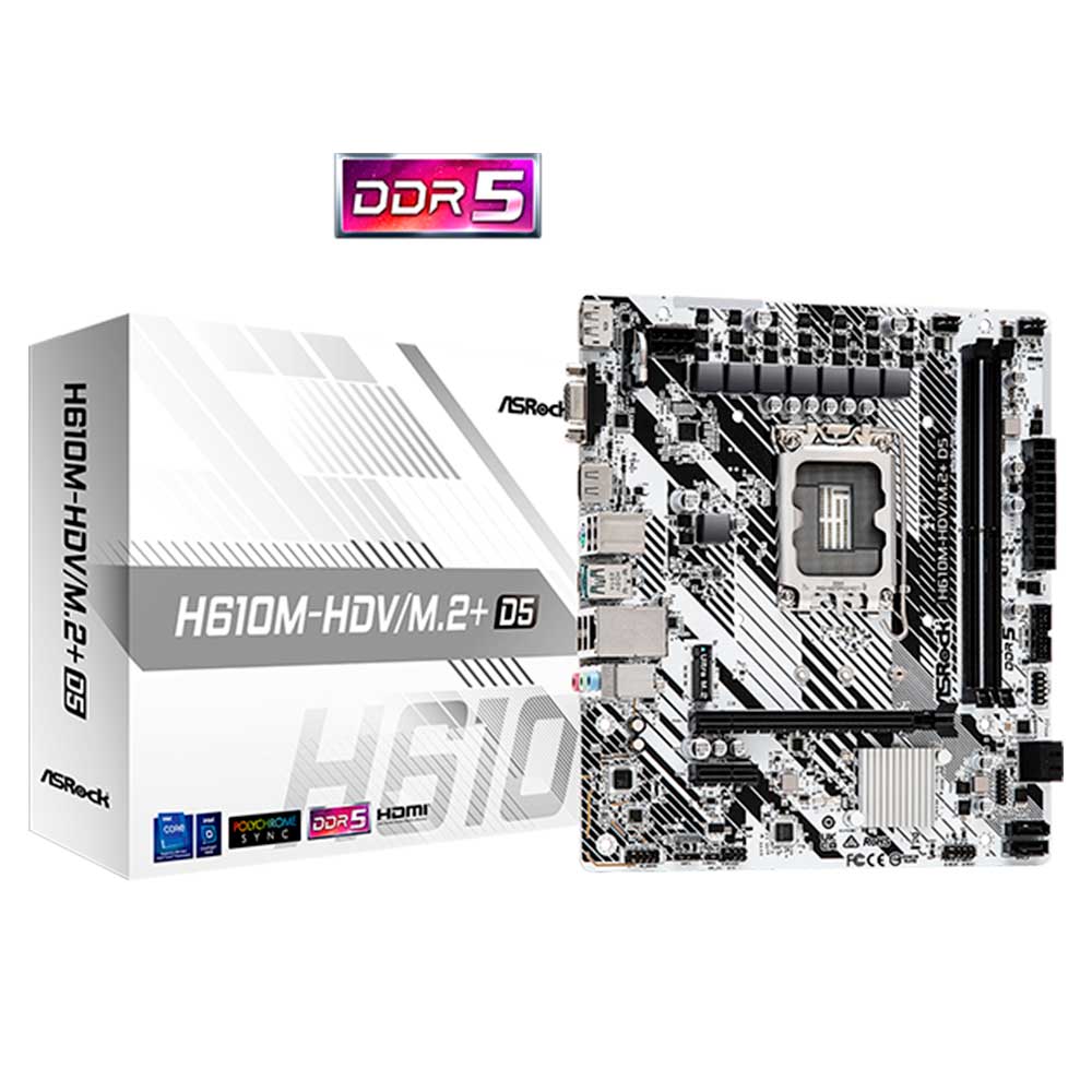 Motherboard ASROCK H610M-HDV/M.2+ D5, Chipset Intel H610, LGA1700, mATX