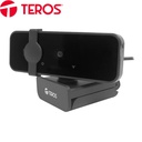 Cámara Web Teros TE-9072, 2K, Micrófono incorporado, USB 2.0 Incluye Tripode.