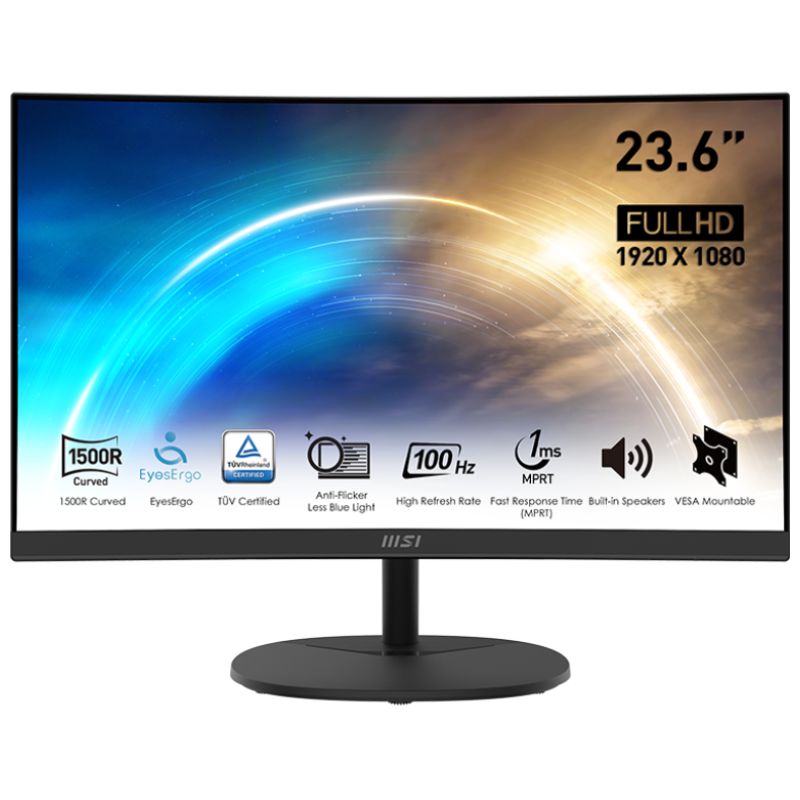 Monitor Curvo MSI PRO MP-2412C, 23.6&quot; FHD VA, HDMI, DP, Speaker