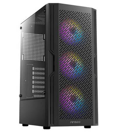 Case Antec AX20 ELITE MT 4AR GL, Black, 03 Cooler RGB, Vidrio templado, S/Fuente.