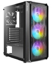 Case Antec NX292, MT 3AR+1 GL, Black, 03 Cooler ARGB + 1, Vidrio templado, S/Fuente.